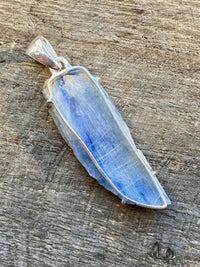 Rough Blue Kyanite 925 Silver Handmade Pendant Jewelry - Crystal Healing, Meditation