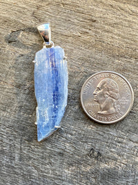 Rough Blue Kyanite 925 Silver Handmade Pendant Jewelry - Crystal Healing, Meditation