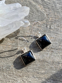 Black Onyx 925 Silver Handmade Earrings - Crystal Healing Meditation