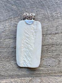 Dragon Hand Carved Bovine Bone 925 Silver Handmade Pendant - Crystal Healing Meditation