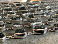 Genuine 5 StoneCzech Moldavite 5 Stone 925 Silver Handmade Bracelet - Crystal Healing Meditation