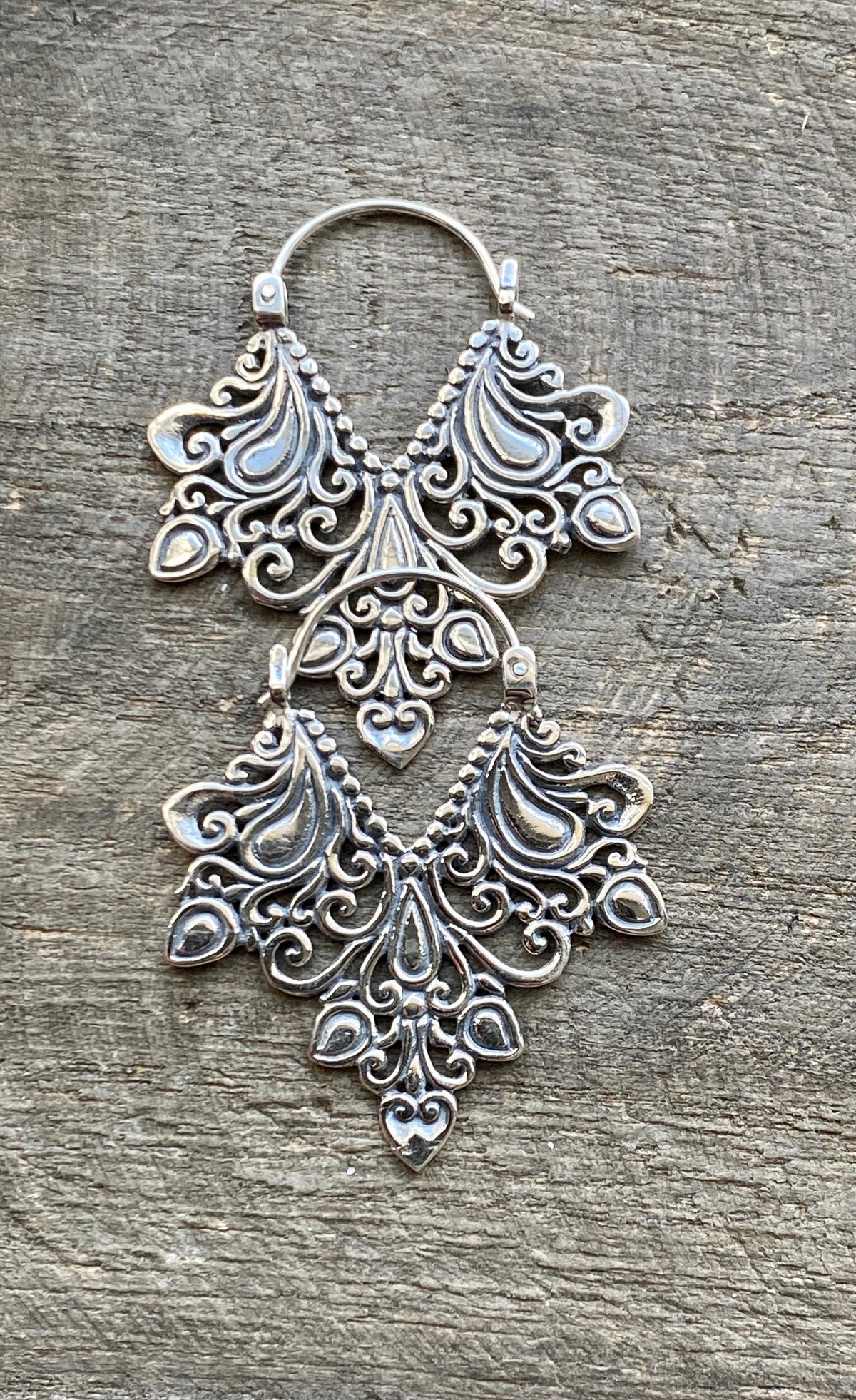 Solid Silver 925 Boho Gypsy Handmade Earrings - Crystal Healing Meditation