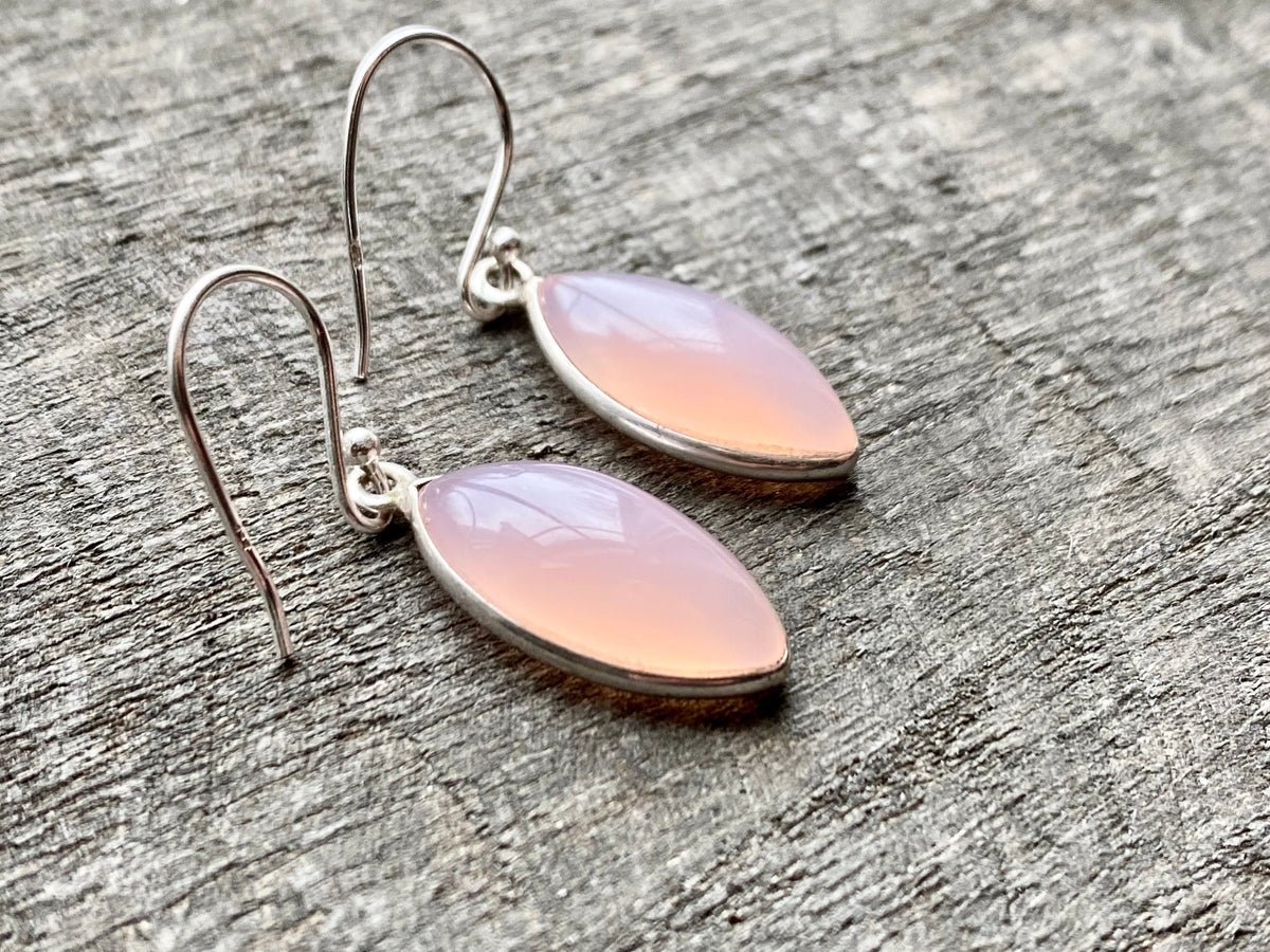 Rose Quartz 925 Silver Handmade Earrings - Crystal Healing Meditation