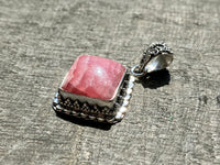 Rhodochrosite 925 Sterling Silver Pendant Handmade Sterling Silver Jewelry - Crystal Healing, Meditation