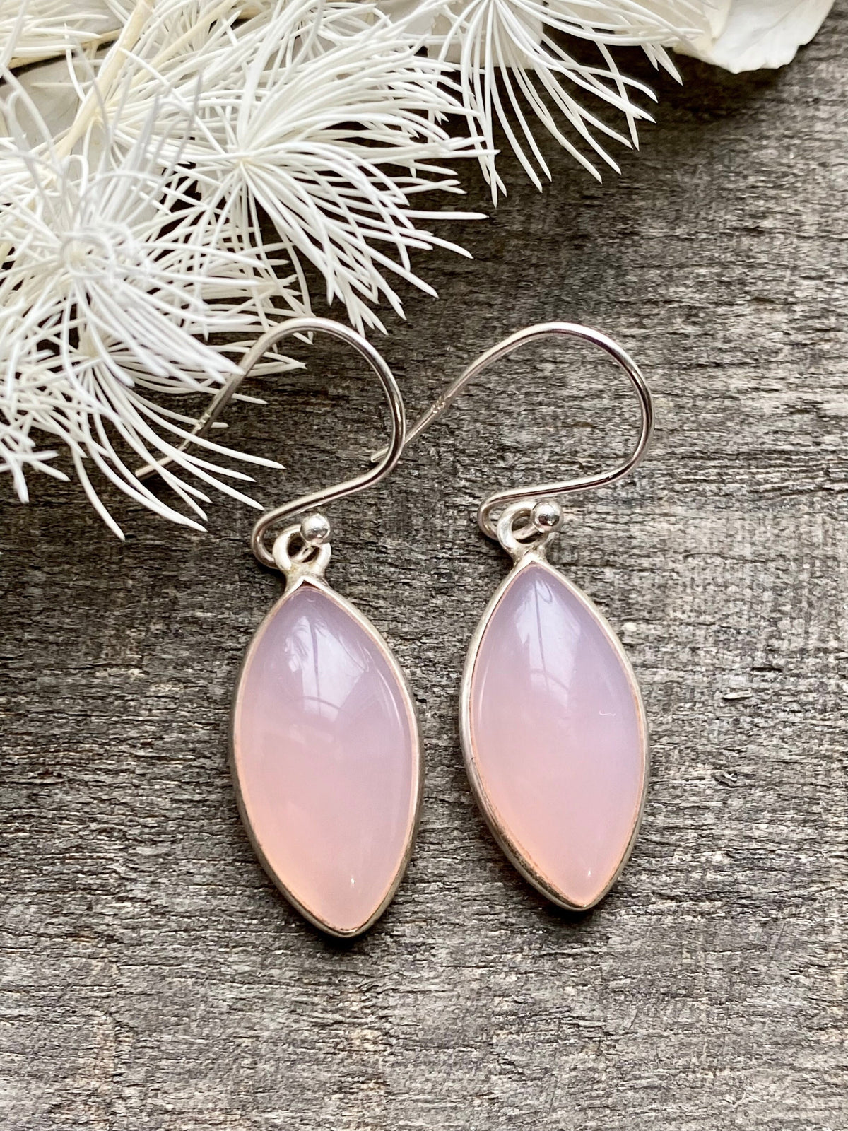 Rose Quartz 925 Silver Handmade Earrings - Crystal Healing Meditation