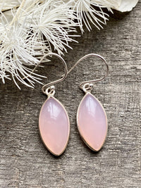 Rose Quartz 925 Silver Handmade Earrings - Crystal Healing Meditation