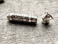 Cool Perfume Pill Urn Prayer Box Solid 925 Silver Handmade Pendant - Crystal Healing Meditation