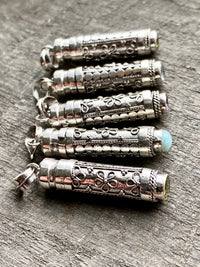 Cool Perfume Pill Urn Prayer Box Solid 925 Silver Handmade Pendant - Crystal Healing Meditation