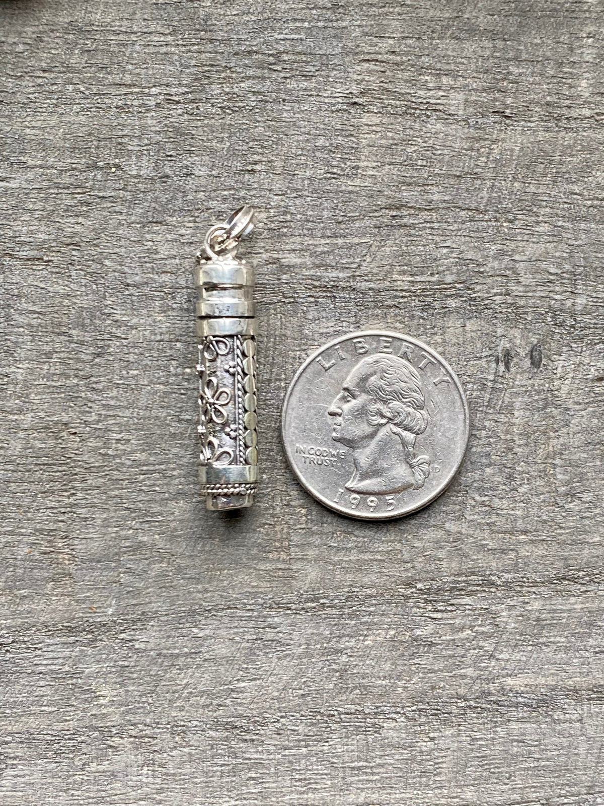 Cool Perfume Pill Urn Prayer Box Solid 925 Silver Handmade Pendant - Crystal Healing Meditation
