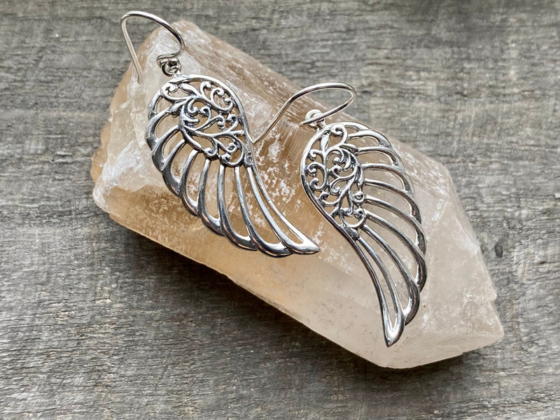 Guardian Angel Wings 925 Silver Earrings
