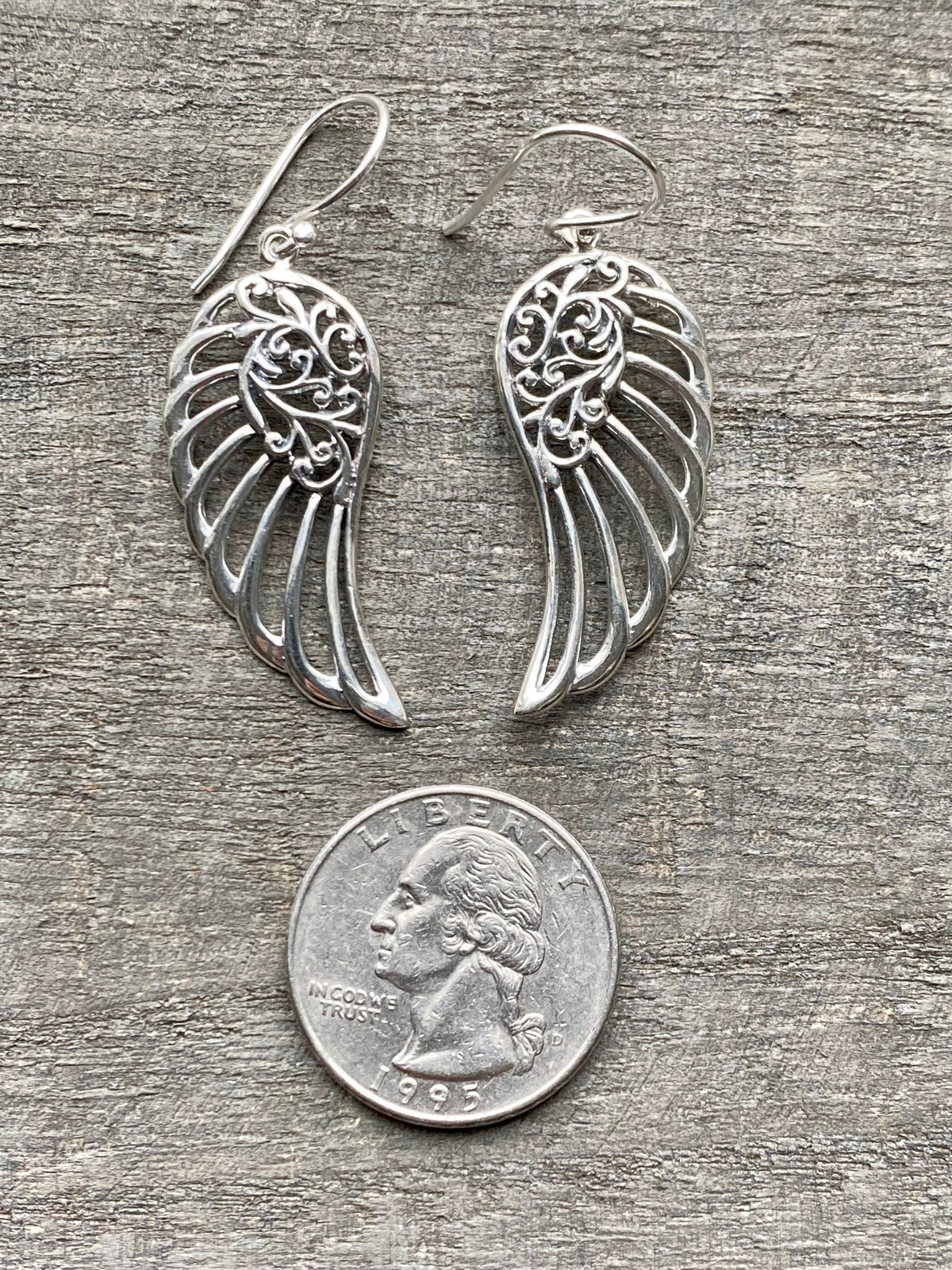 Guardian Angel Wings 925 Silver Earrings