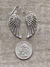 Guardian Angel Wings 925 Silver Earrings