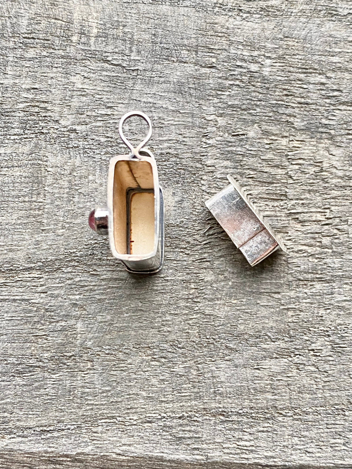 Rose Quartz Affirmation Prayer Box Locket 925 Silver Handmade Pendant - Crystal Healing Meditation