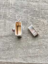 Rose Quartz Affirmation Prayer Box Locket 925 Silver Handmade Pendant - Crystal Healing Meditation