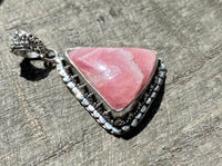 Rhodochrosite 925 Sterling Silver Pendant Handmade Sterling Silver Jewelry - Crystal Healing, Meditation