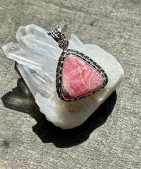 Rhodochrosite 925 Sterling Silver Pendant Handmade Sterling Silver Jewelry - Crystal Healing, Meditation