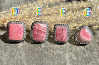 Rhodochrosite 925 Sterling Silver Handmade Rings - Crystal Healing Meditation