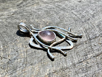 Rose Quartz 925 Silver Handmade Pendant - Crystal Healing Meditation