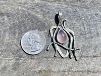 Rose Quartz 925 Silver Handmade Pendant - Crystal Healing Meditation