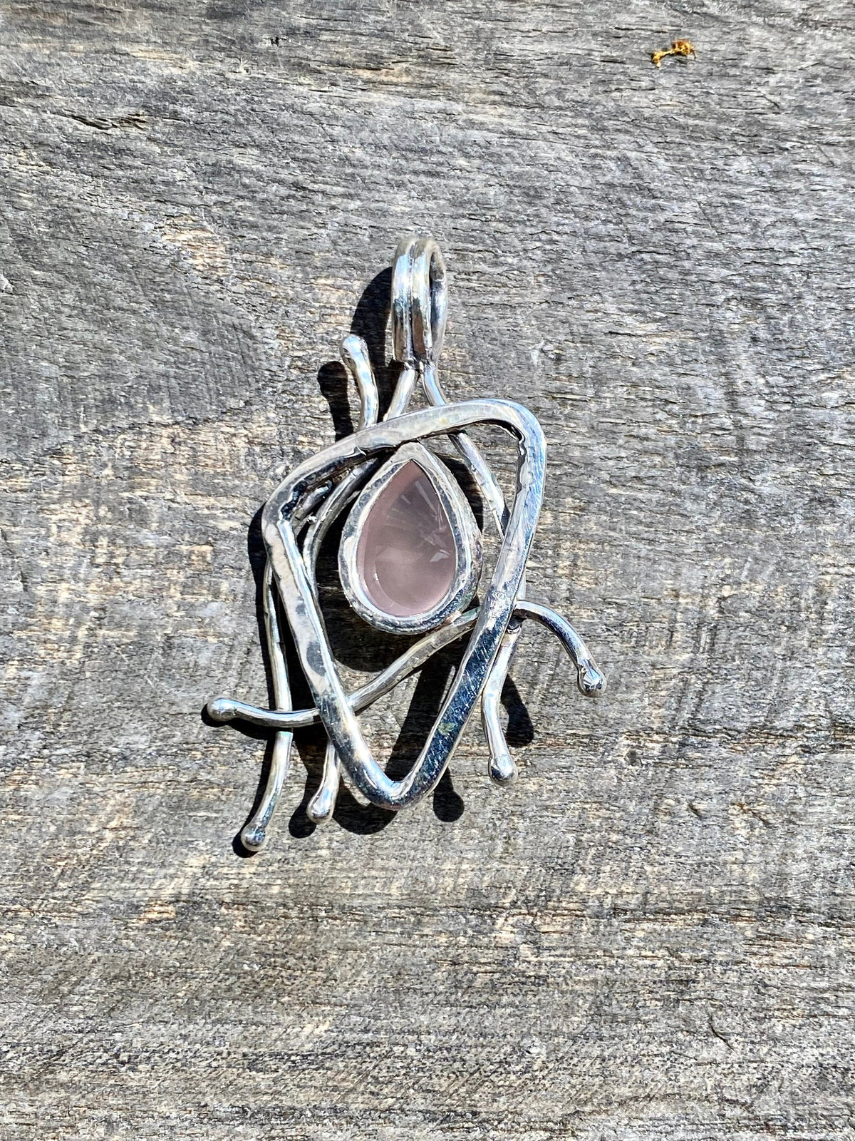 Rose Quartz 925 Silver Handmade Pendant - Crystal Healing Meditation