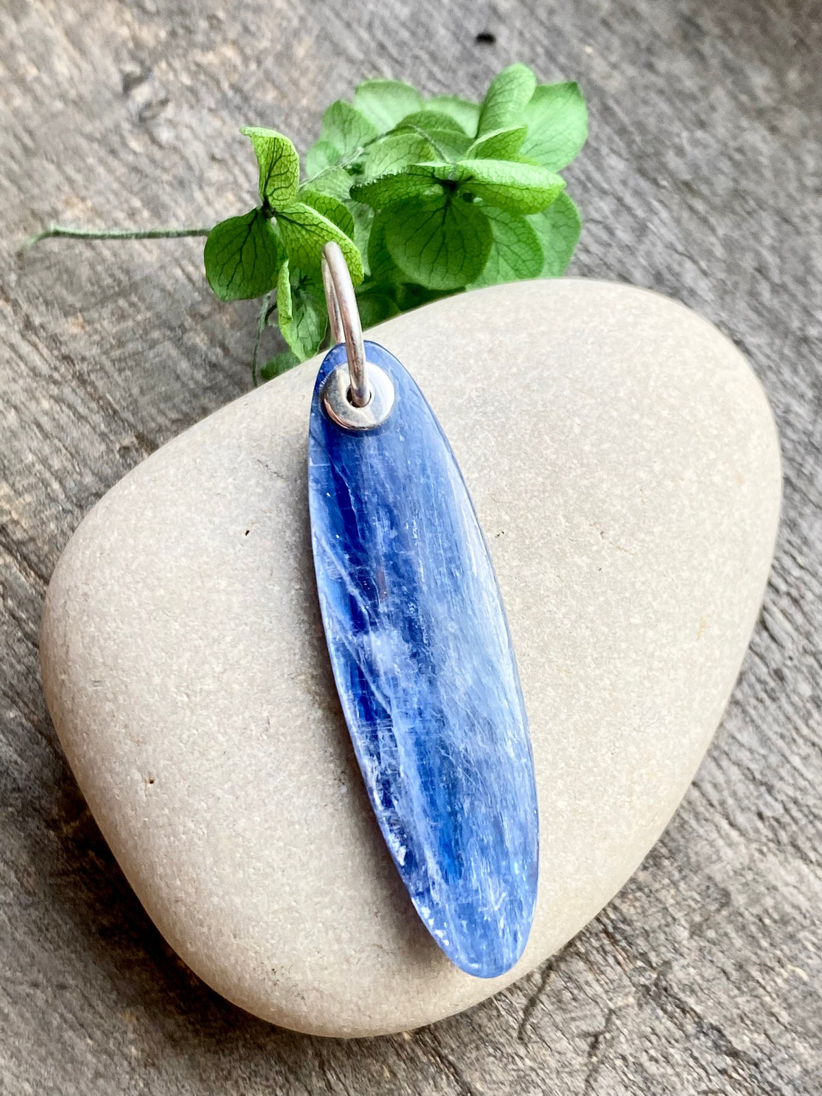 Blue Kyanite 925 Silver Handmade Pendant  - Crystal Healing, Meditation