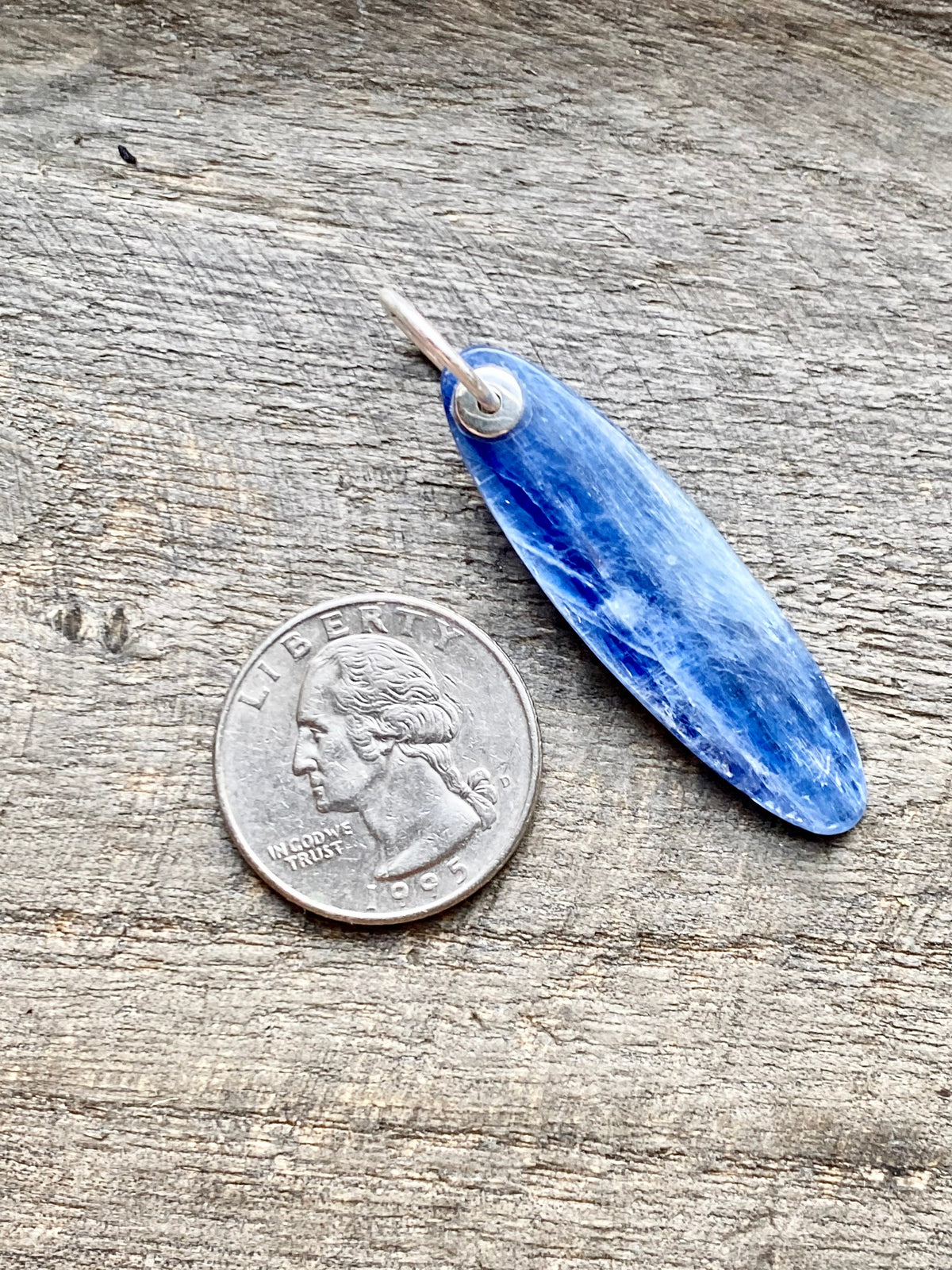 Blue Kyanite 925 Silver Handmade Pendant  - Crystal Healing, Meditation