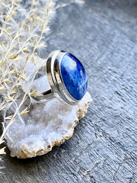 Blue Kyanite Polished 925 Silver Handmade Ring Size 6 1/2  - Crystal Healing Meditation