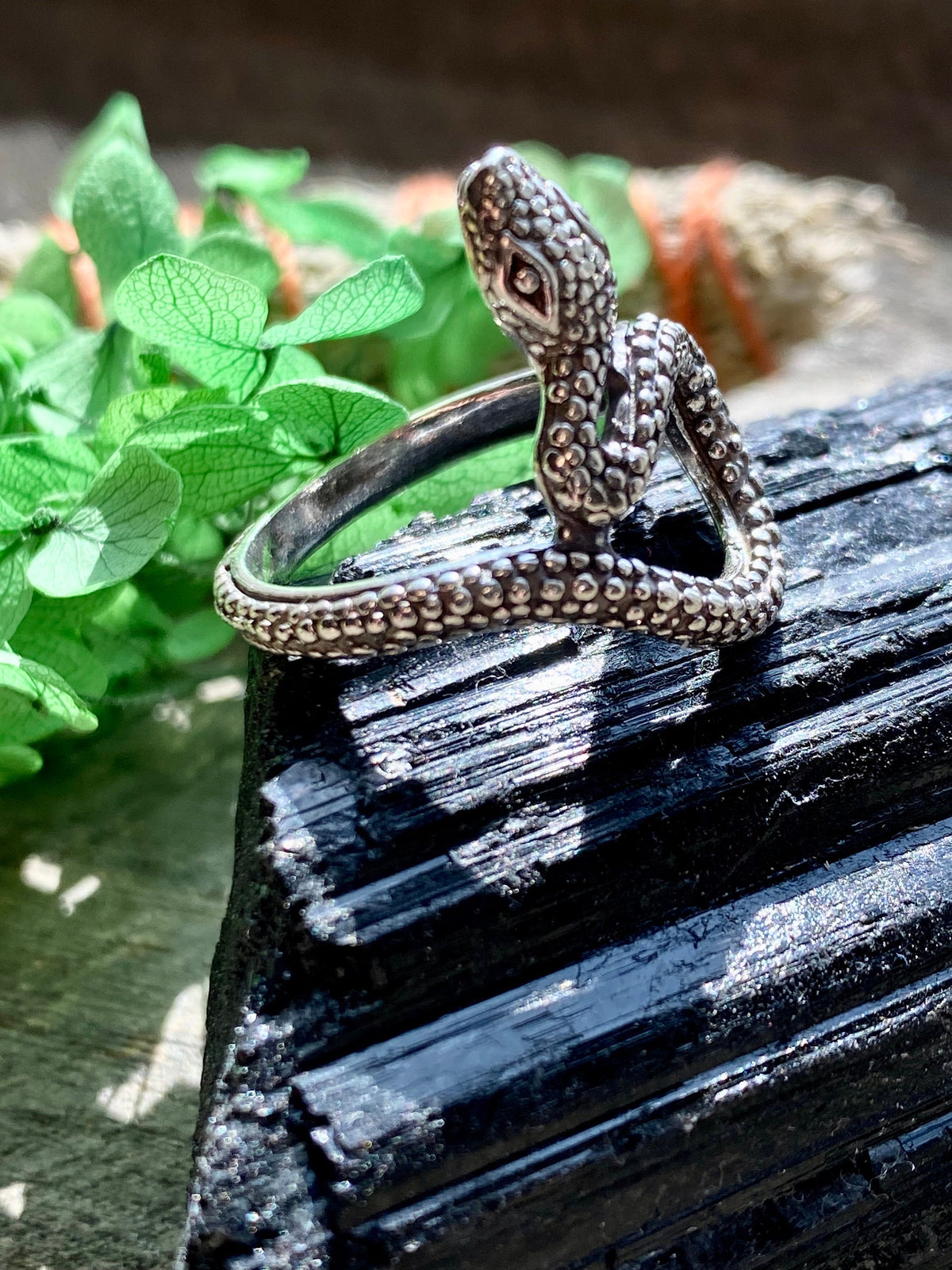 Textured Snake Wrap Band 925 Sterling Silver Handmade Rings - Crystal Healing Meditation