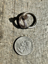 Textured Snake Wrap Band 925 Sterling Silver Handmade Rings - Crystal Healing Meditation