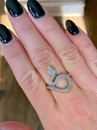 Textured Snake Wrap Band 925 Sterling Silver Handmade Rings - Crystal Healing Meditation