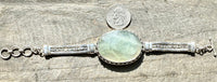 Gorgeous Prehnite Faceted 925 Silver Handmade Hinged Adjustable Bracelet - Crystal Healing Meditation