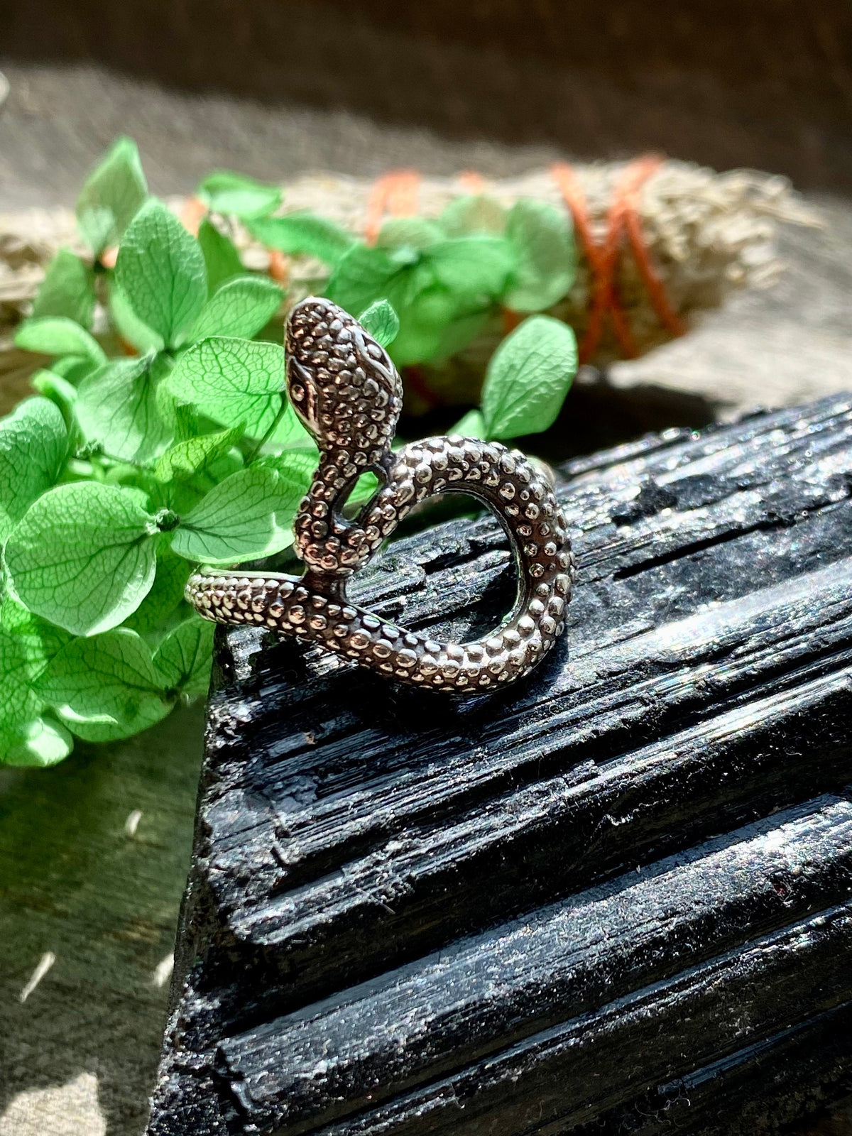 Textured Snake Wrap Band 925 Sterling Silver Handmade Rings - Crystal Healing Meditation