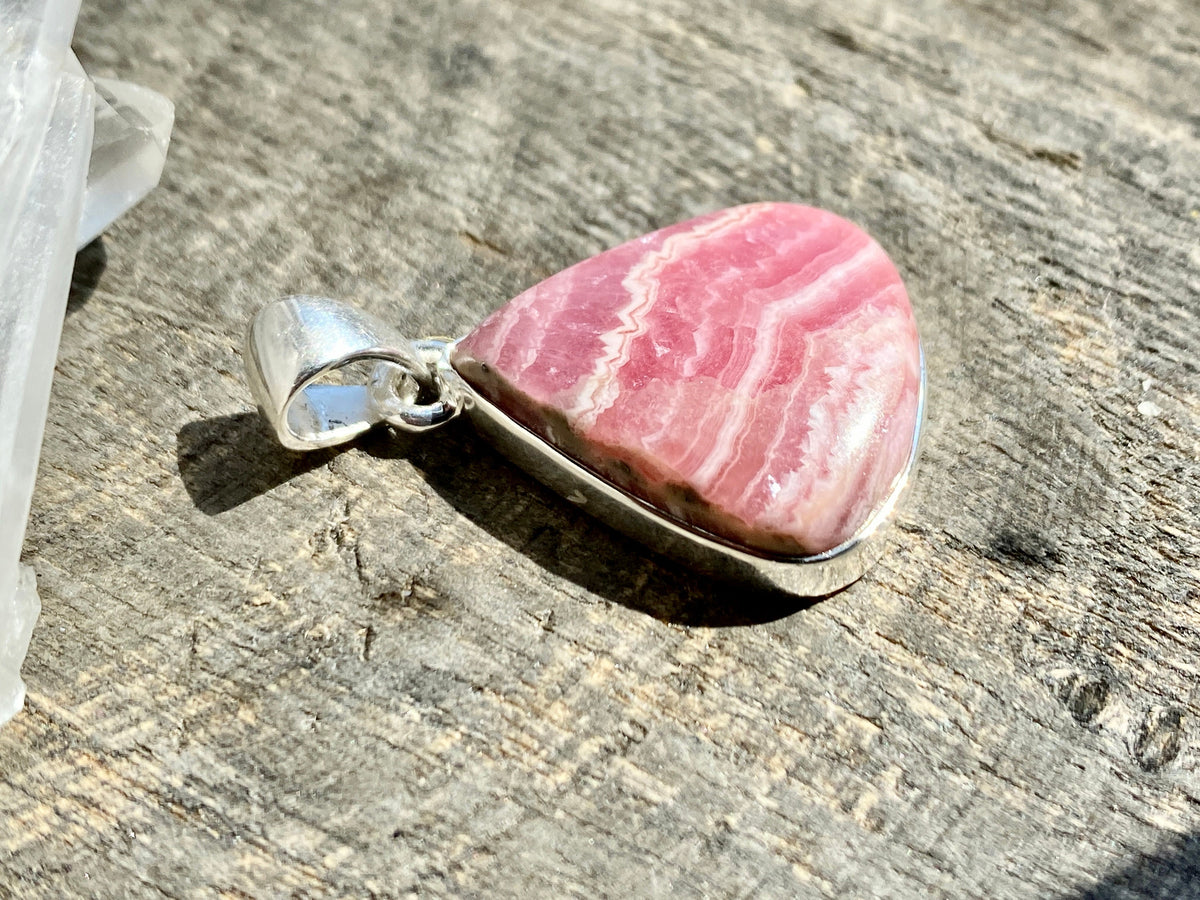 Rhodochrosite 925 Sterling Silver Pendant Handmade Sterling Silver Jewelry - Crystal Healing, Meditation