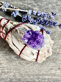 Amethyst Cluster Druzy 925 Silver Handmade Pendant - Crystal Healing Meditation