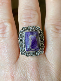 Sugilite "Stone of Forgiveness" 925 Silver Handmade Ring - Crystal Healing Meditation