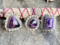 Sugilite "Stone of Forgiveness" 925 Silver Handmade Ring - Crystal Healing Meditation