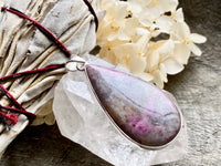 Ruby in Quartz 925 Silver Handmade Pendant - Crystal Healing Meditation