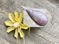 Ruby in Quartz 925 Silver Handmade Pendant - Crystal Healing Meditation