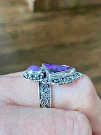 Sugilite Boho 925 Silver Handmade Rings - Crystal Healing Meditation