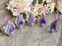 Sugilite Boho 925 Silver Handmade Rings - Crystal Healing Meditation