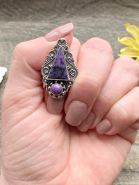 Sugilite Boho 925 Silver Handmade Rings - Crystal Healing Meditation