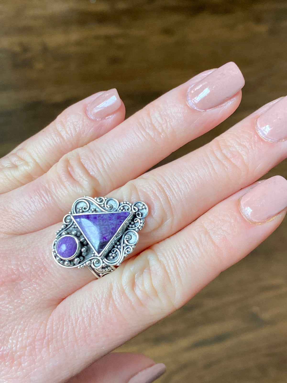 Sugilite Boho 925 Silver Handmade Rings - Crystal Healing Meditation