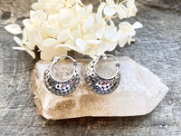 Boho Hinged Hoop Huggie 925 Silver Handmade Earring