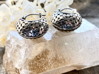Boho Hinged Hoop Huggie 925 Silver Handmade Earring