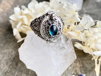 Gemstone Locket Poison 925 Silver Handmade Ring - Crystal Healing Meditation