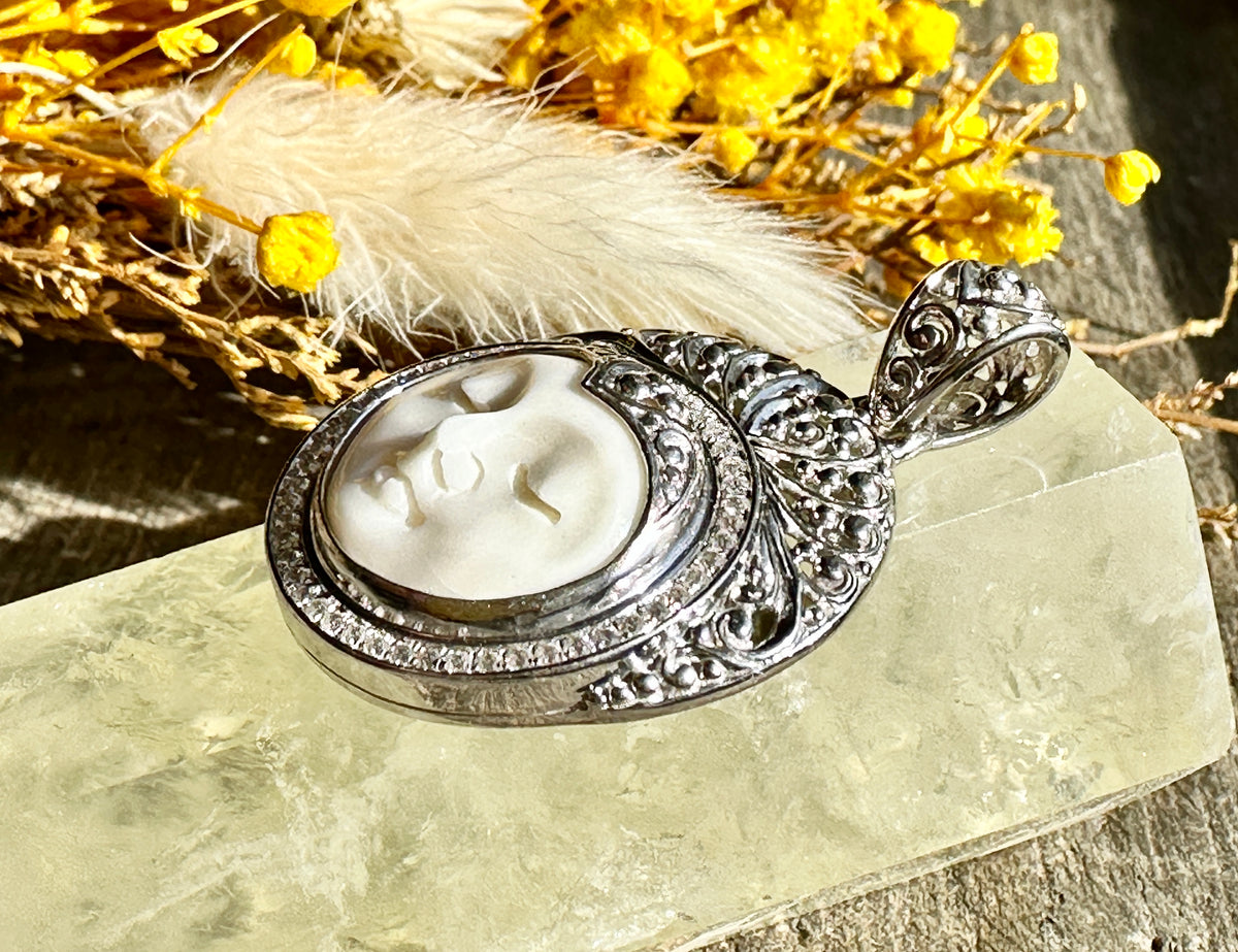 Adorned Luna Goddess 925 Silver Pendant