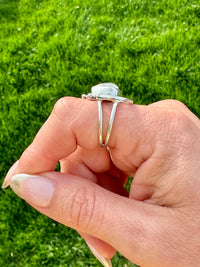 Enchanting Halo Moonstone Solid 925 Silver Ring - Boho-Inspired Beauty in Sterling Silver Setting