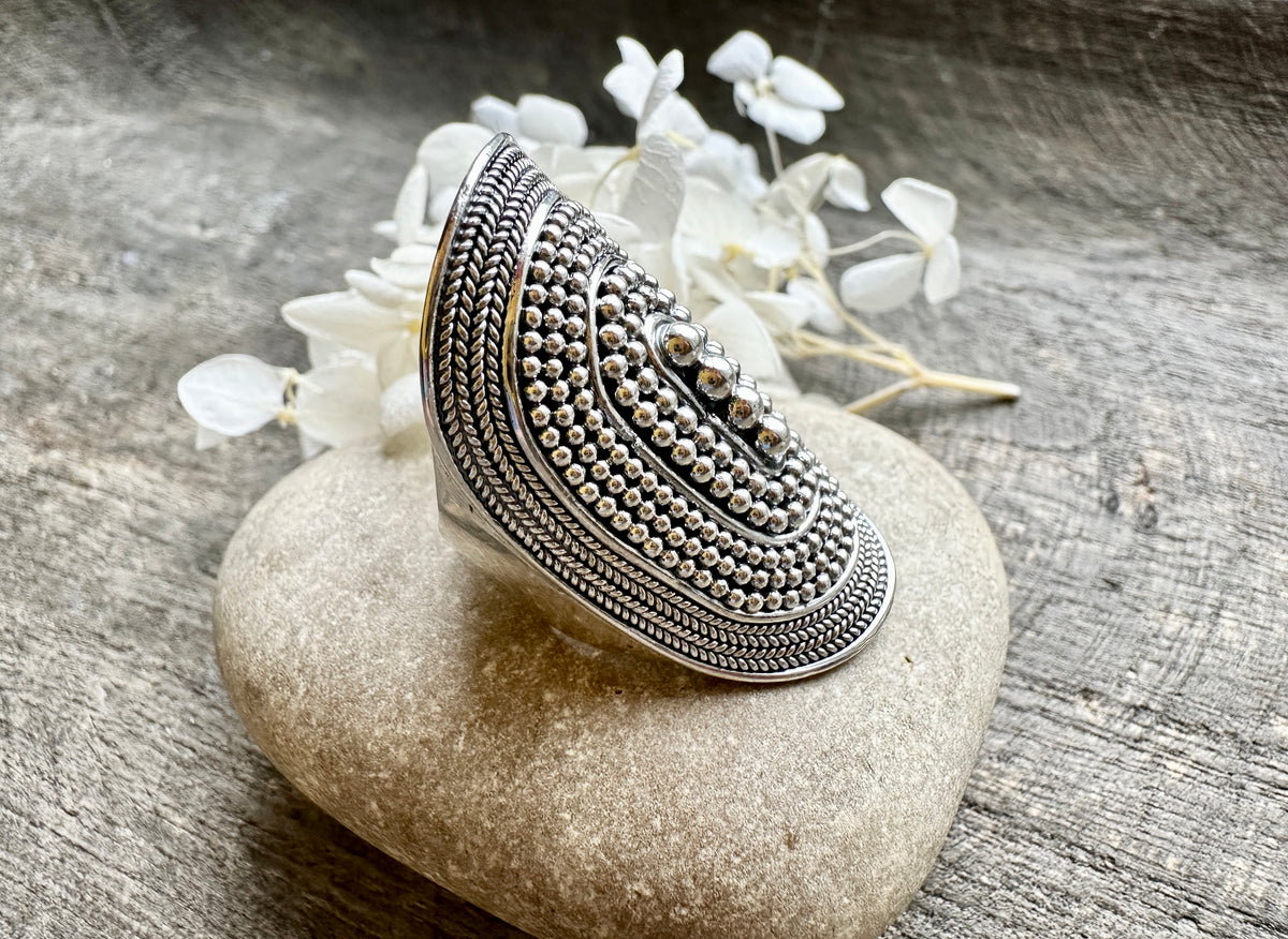 Exquisite Beaded Wrap Ring: Handcrafted 925 Solid Silver Statement Piece for Unparalleled Style and Elegance - Perfect for Any Occasion!