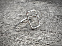 Silver Rings Geometric Rectangle  Sterling Silver Handmade Jewelry