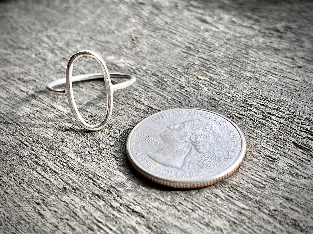 Silver Rings  Geometric  Oval   Sterling Silver Handmade Jewelry